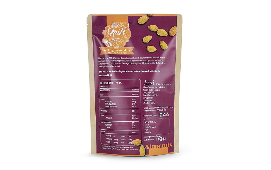 Nuts Over U Almonds    Pack  1 kilogram